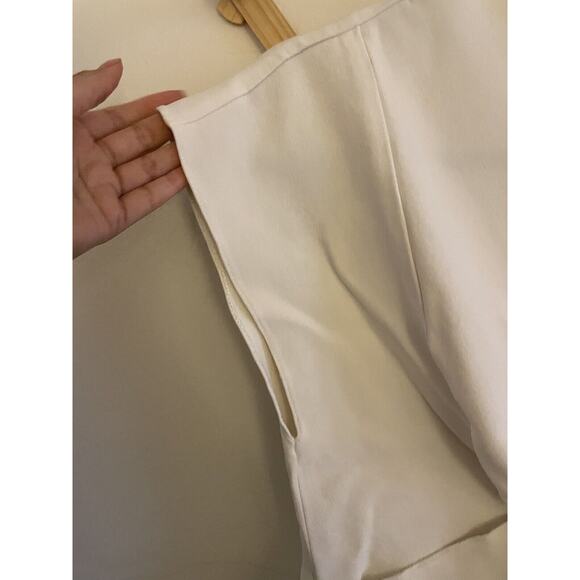 Zara Top Women’s Small White The Together Twist V Neck Crepe Blouse Short Sleeve - Picture 4 of 6